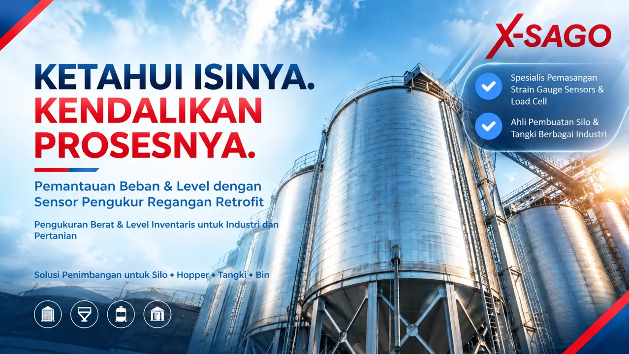 Sistem penimbangan material pada silo hopper tangki dan bin X-SAGO