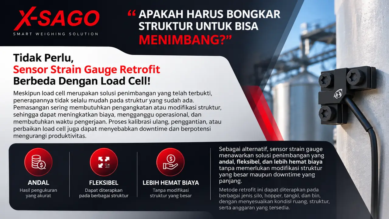 Strain gauge retrofit tanpa bongkar struktur besar